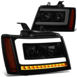 07-14 Chevy Avalanche Tahoe Suburban LED DRL C-Bar Headlights