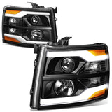 07-13 Chevrolet Silverado LED DRL Headlights - Black Housing