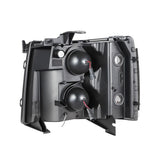 2007-2014 Chevrolet Silverado Rectangle LED DRL Headlights Black