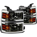 2014-2015 Chevrolet Silverado 1500 LED Projector Headlights - Smoke