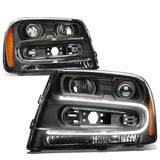 02-09 Chevrolet Trailblazer LED DRL OE Style Headlights - Black