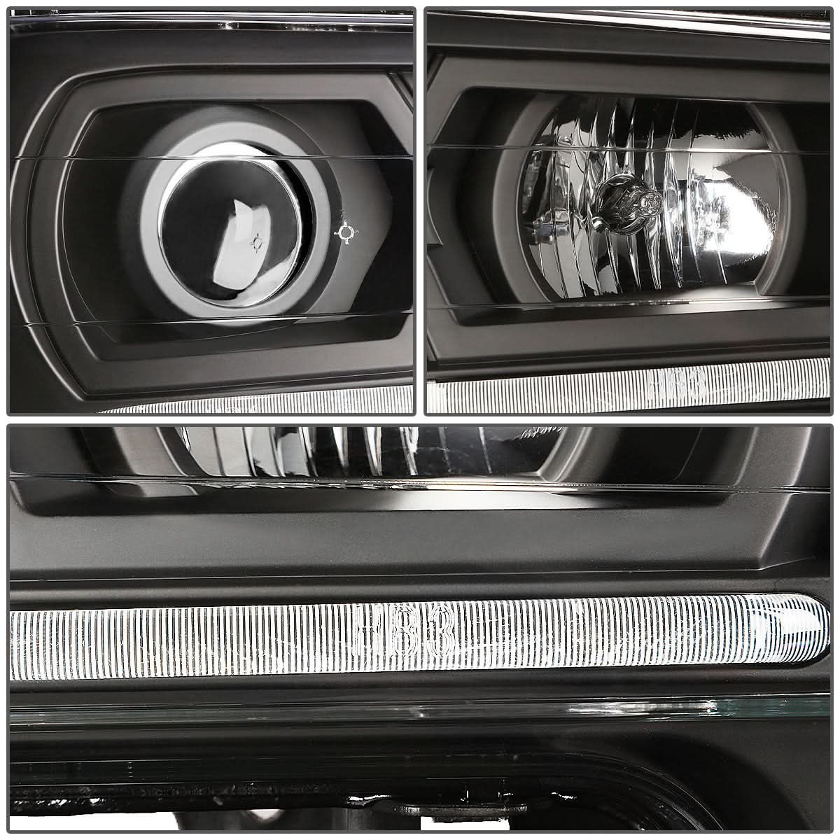 02-09 Chevrolet Trailblazer LED DRL OE Style Headlights - Black