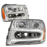 2002-2009 Chevrolet Trailblazer LED DRL Headlights - Chrome Housing