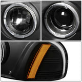 01-07 GMC Sierra/Yukon Denali LED Halo Projector Headlights Black