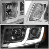 14-16 Jeep Grand Cherokee Projector Headlights Chrome Housing