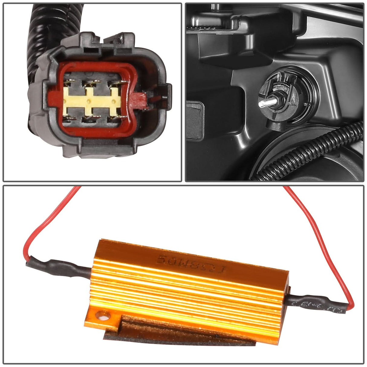 2004-2015 Nissan Titan/Armada 3D LED DRL Projector Headlights Black