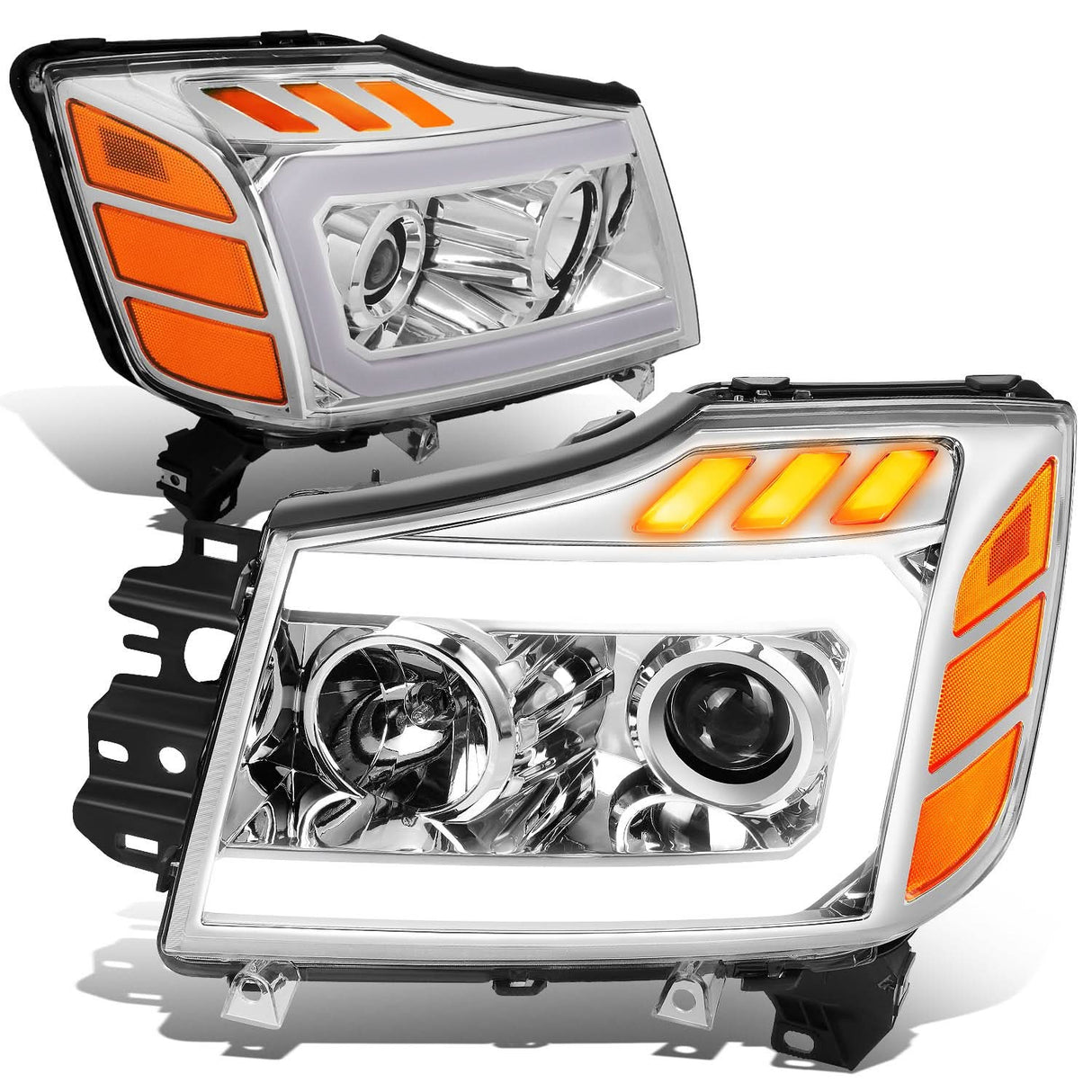 04-15 Nissan Titan / 05-07 Armada 3D LED DRL Projector Headlights