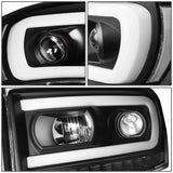 06-09 Dodge Ram LED DRL Projector Headlights Black Housing Clear Corner