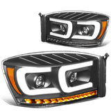 06-09 Dodge Ram Projector Headlights w/ LED DRL Black Housing