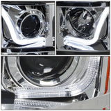 07-13 GMC Sierra L-Bar Halo Projector Headlights Chrome Housing