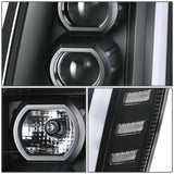 07-14 Cadillac Escalade Projector Headlights Black Housing Clear Corner