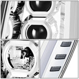 07-14 Cadillac Escalade Projector Headlights Chrome Housing Clear Corner