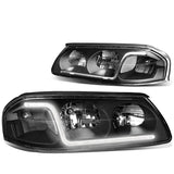 2000-2005 Chevrolet Impala LED DRL Headlights - Black Housing