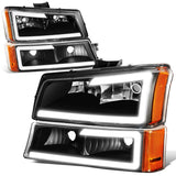 03-07 Chevrolet Silverado / 03-06 Avalanche LED DRL Headlights Black