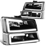 03-07 Chevrolet Silverado / 03-06 Avalanche LED DRL Headlights 4PC Black