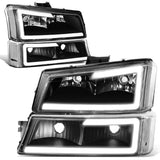 03-07 Chevrolet Silverado / 03-06 Avalanche LED DRL Headlights 4PC Black