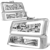 03-07 Chevrolet Silverado LED DRL Headlights Chrome Housing 4PC
