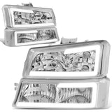 03-07 Chevrolet Silverado LED DRL Headlights Chrome Housing 4PC