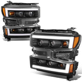 2019-2021 Chevrolet Silverado 1500 LED DRL Quad Projector Headlights