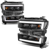 2019-2022 Chevrolet Silverado 1500 LED DRL Quad Projector Headlights