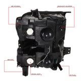 2019-2022 Chevrolet Silverado 1500 LED DRL Quad Projector Headlights