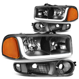 01-07 GMC Sierra/Yukon LED DRL Headlights 4PC Black Housing