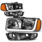 01-07 GMC Sierra/Yukon LED DRL Headlights 4PC Black Housing