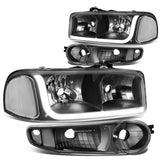 01-07 GMC Sierra/Yukon LED DRL Headlights 4PC Black Housing