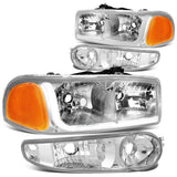 01-07 GMC Sierra/Yukon LED DRL Headlights 4PC Chrome Housing