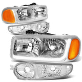 01-07 GMC Sierra/Yukon LED DRL Headlights 4PC Chrome Housing