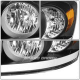 06-09 Dodge Ram LED DRL Black Housing Headlights H13 Bulb
