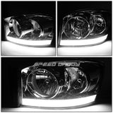 06-09 Dodge Ram LED DRL Chrome Headlights - Clear Corner H13