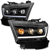 2019-2024 Ram 1500 OE Style Headlights - Black Housing Clear Corner