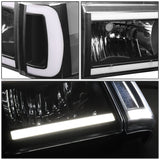 87-91 Ford Bronco F-150 F-250 F-350 LED DRL Headlights Black Housing