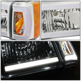 87-91 Ford Bronco F-150 F-250 F-350 LED DRL Chrome Headlights