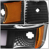 92-96 Ford F-150 F-250 F-350 Bronco Dual LED DRL Headlights Black