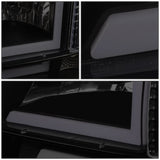 92-96 Ford F-150 F-250 F-350 Bronco Dual LED DRL Headlights Black