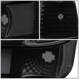 92-96 Ford F-150 F-250 F-350 Bronco Dual LED DRL Headlights Black