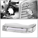 92-96 Ford F-150 F-250 F-350 Bronco Dual LED DRL Headlights Chrome