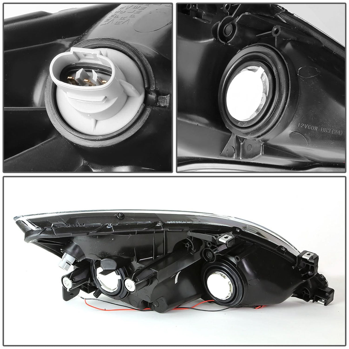 2003-2007 Honda Accord LED DRL Headlights - Black Housing