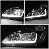 03-07 Honda Accord LED DRL Headlights Chrome Housing Clear Corner
