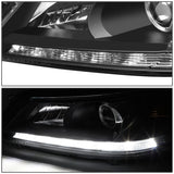 13-15 Honda Accord LED DRL Projector Headlights Black Housing