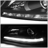2013-2015 Honda Accord LED DRL Projector Headlights Black Housing