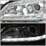 2013-2015 Honda Accord LED DRL Projector Headlights Chrome