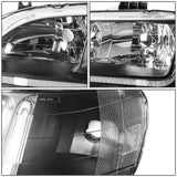 98-02 Honda Accord LED DRL Headlights - Black Housing Clear Corner