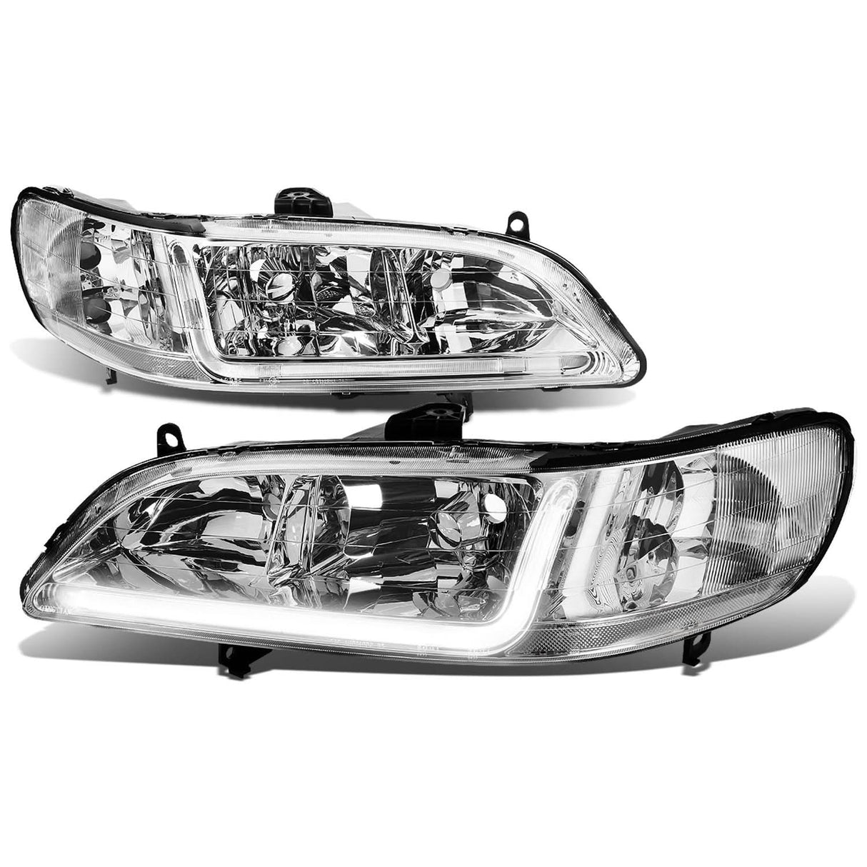98-02 Honda Accord LED DRL Chrome Housing Headlights
