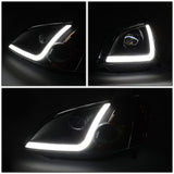 01-03 Honda Civic LED DRL Projector Headlights Black Housing