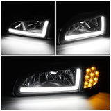 92-95 Honda Civic LED DRL Headlights Black Housing Clear Corner