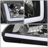 92-95 Honda Civic LED DRL Headlights Black Housing Clear Corner