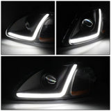 96-98 Honda Civic LED DRL Projector Headlights Black Housing